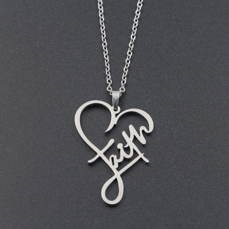 Faith Heart Pendant Necklace