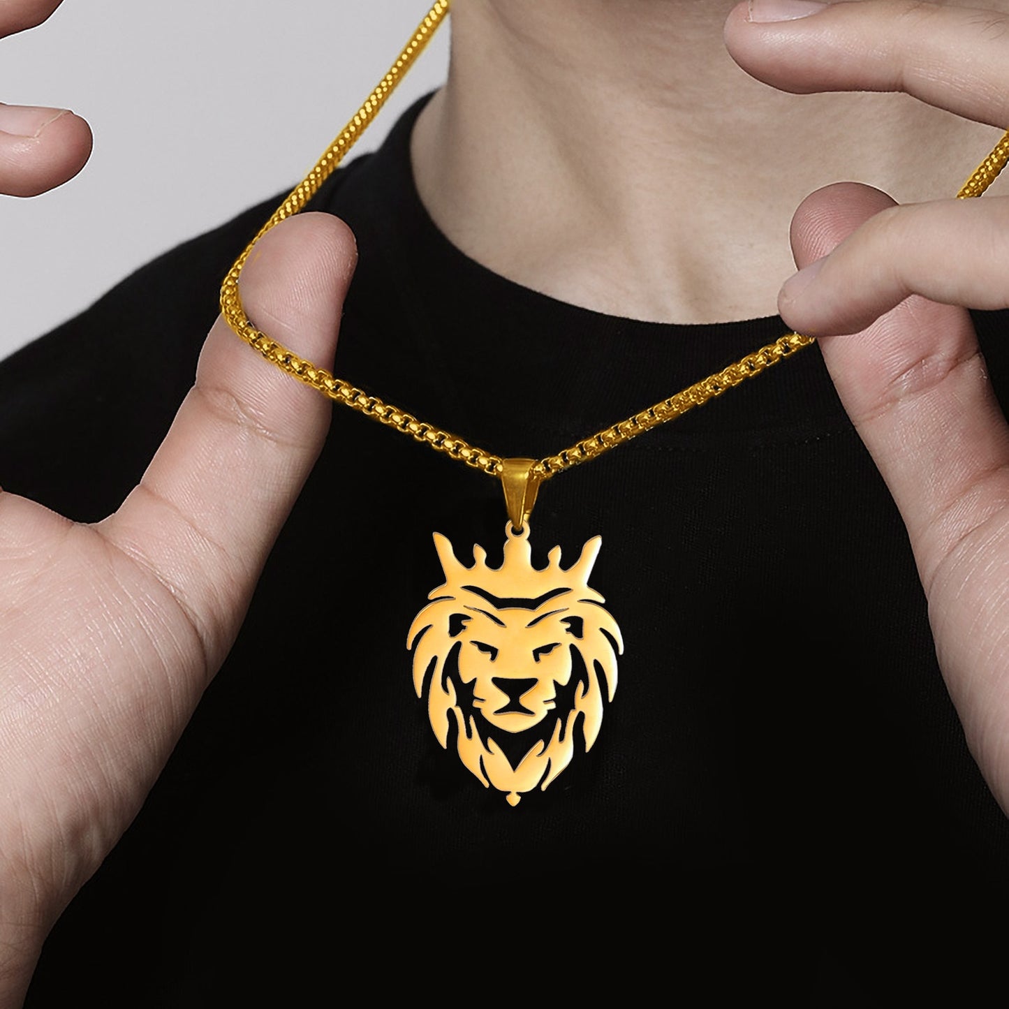 Crowned King Lion Necklace