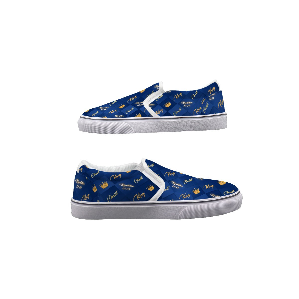 Men's KING CHRIST Blue / Gold Slip On Sneakers